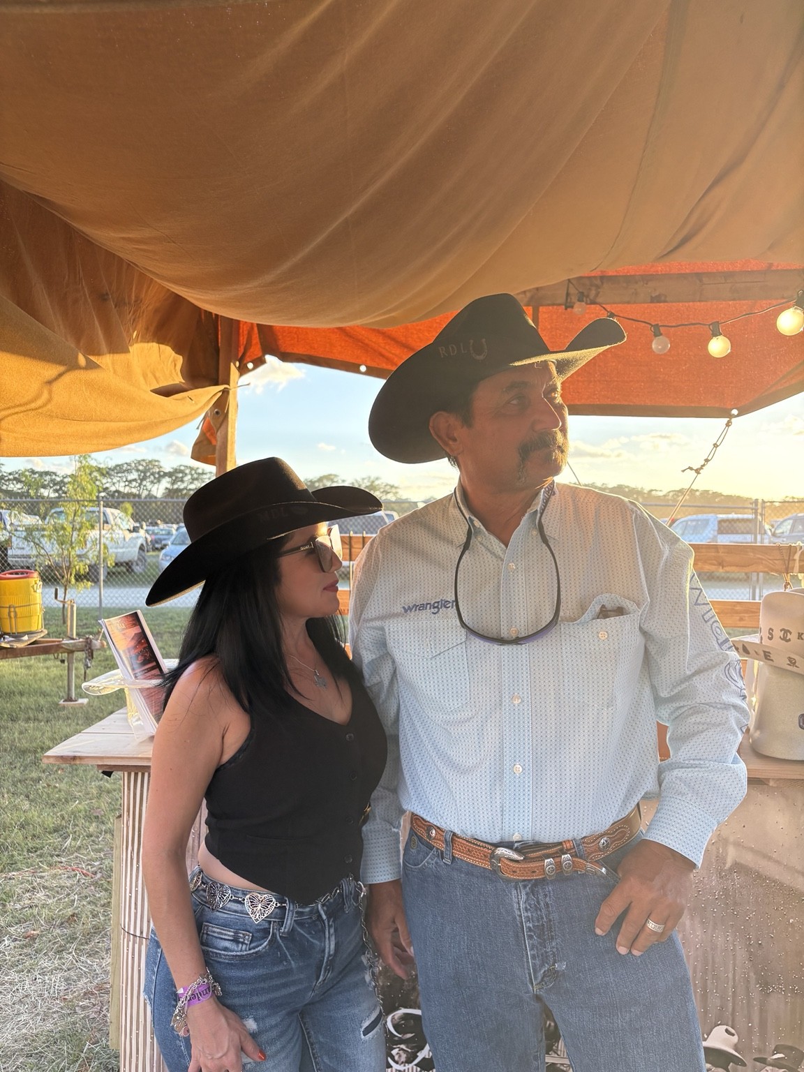 Guests wearing cowboy hats at the event